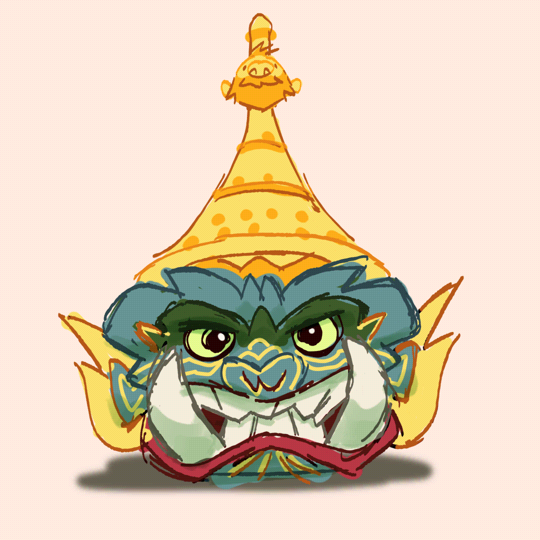 Yaksha huff A traditional Thai temple spirit guardian. This one's angry it's lost its body. Also testing out new animation apps on the iPadPro.